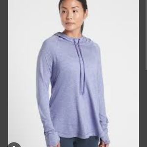 Athleta Uptempo Tunic Hoodie Brushed Heather Light Purple Size XXS NWOT